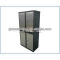 Gabinete de aço inox com efeito knock-down